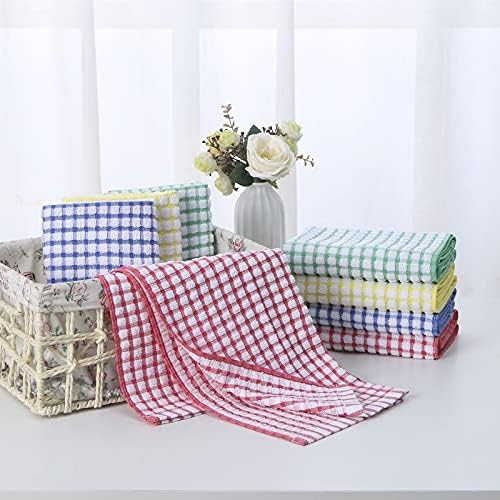 Cotton Kitchen Towels, 15x26, Checkered, 8 Pack