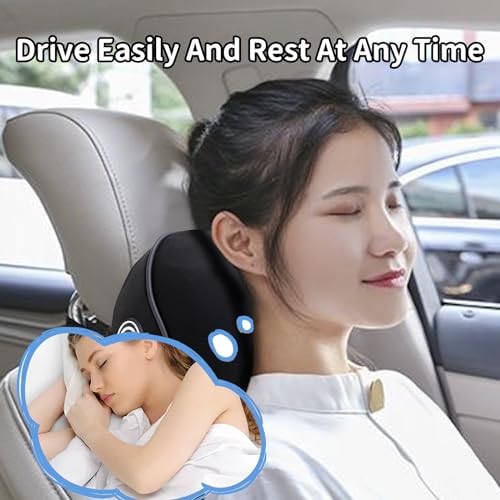 2 Pack - Car Headrest Pillow for Neck Support, 100% Memory Foam Car Pillow