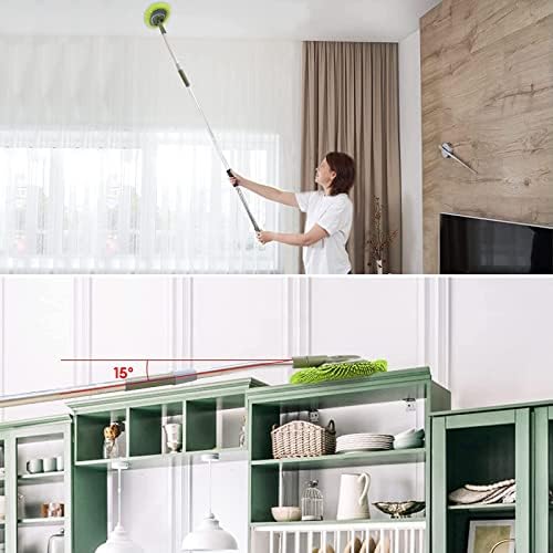66'' Wall Mop with Long Handle,Ceiling Dust Mop with 15° Labor-Saving Elbow