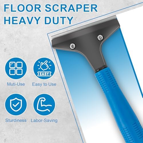 Floor Scraper, 4" Wide Heavy Duty Razor Blade Scraper Tool, 45.7"