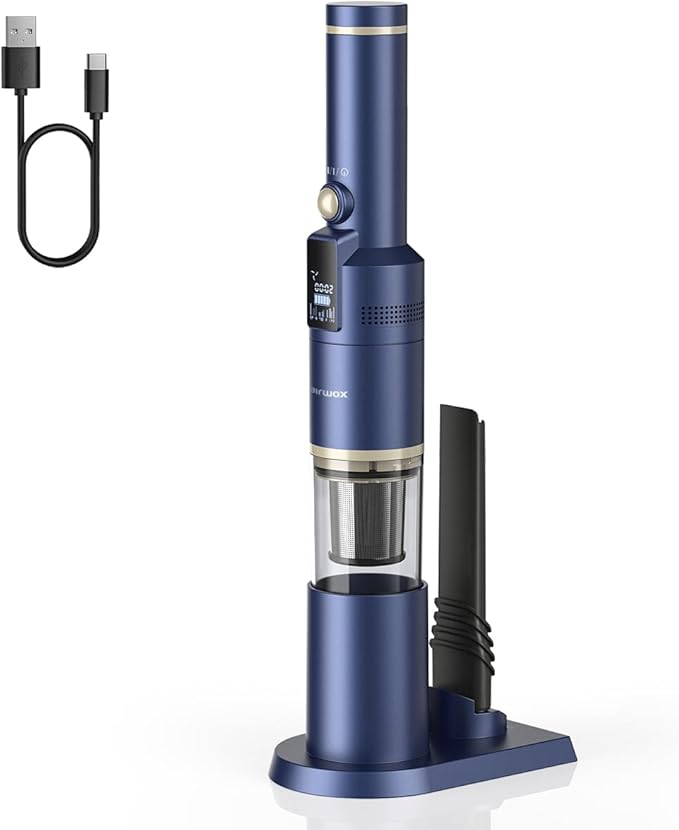 Cordless Handheld Vacuum, 12KPA High Power Hand held Vacuum with Brushless Motor and LED Screen, for Car and Home Cleaning