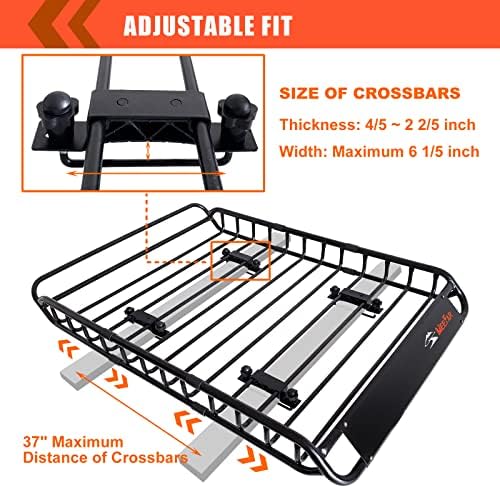 Roof Rack Rooftop Cargo Carrier Basket 51"*36"*5"+Waterproof Bag 15 Cu.Ft.