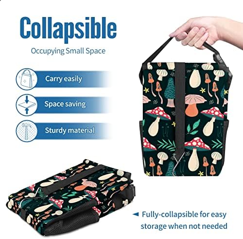Car Trash Can, Leakproof Car Organizer, 2-Gallon -Mushroom