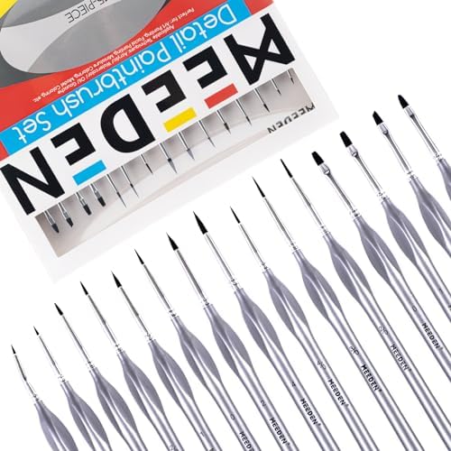 Miniature Paint Brush Set,15 Tiny Professional Fine Tip Detail Paint Brushes, Detailing Paintbrushes for Acrylic Watercolor Oil Painting- Model Face Nail Craft
