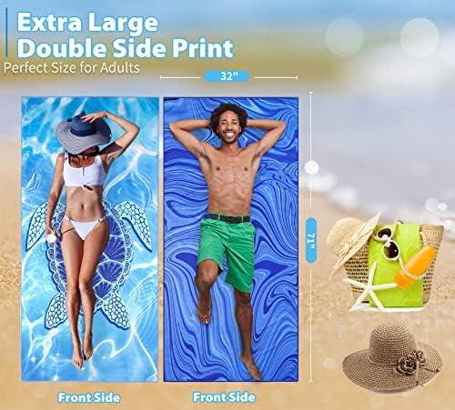Microfiber Beach Towel Extra Large 71x32 inches 4 Pack Bulk