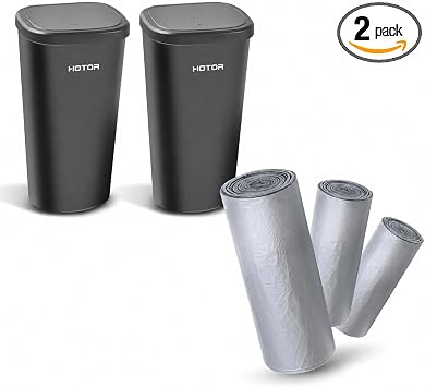 HOTOR 2 Packs Car Trash Cup with 30 Additional Car Trash Bags and Mini Plastic Car Trash Can Liner Refills (90-Pack)