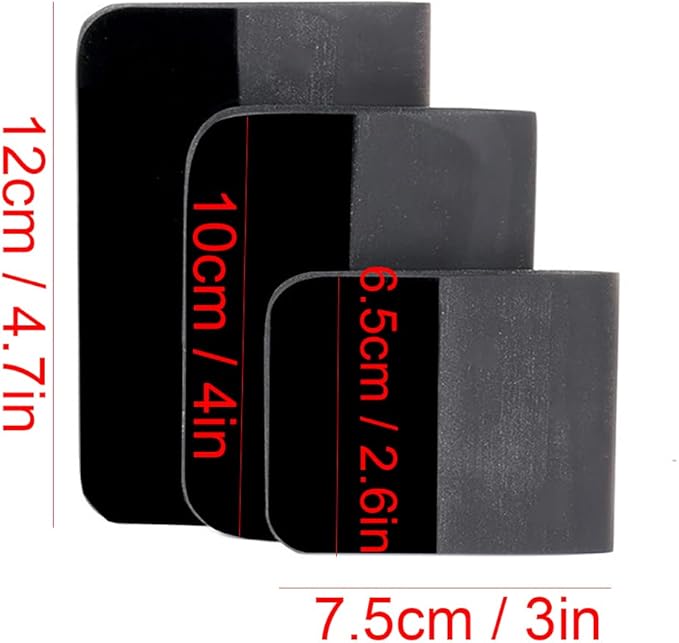 PPF Squeegee Soft Silicone Rubber Scraper Anti-Scratch TPU Coating Scraper for Car Vinyl Paint Protection Film Installation, Vinyl Wrap and Window Tint Windshield Glass Cleaning Squeegee Tool (Black)