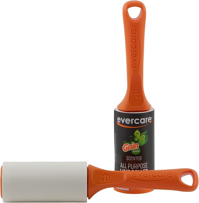 Evercare Lint Roller, Scented 40 Sheets, Two-Pack, Orange