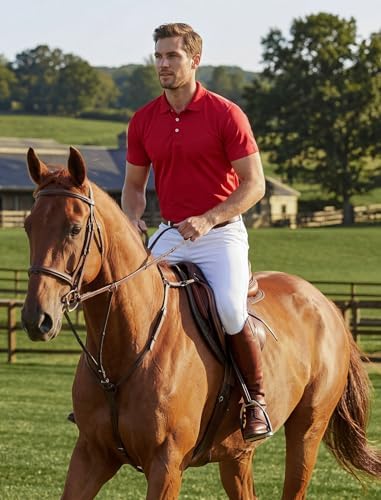 Golf Polo Shirts for Men Quick Dry Short Sleeve Collared Shirt