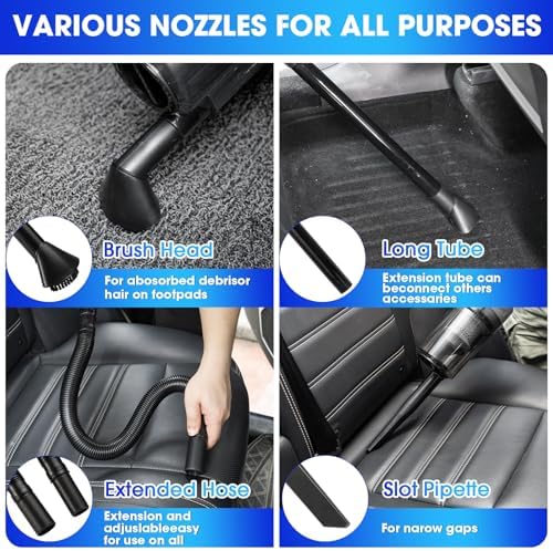Car Cleaning Kit, 17PCS Car Interior Detailing Kit with Gray High Power Handheld Vacuum, Detailing Brush Set, Windshield Cleaner, Cleaning Gel, Complete Auto Accessories for Men, Women