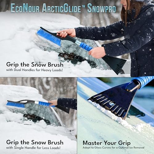 27" 2 in 1 Ice Scraper for Car Windshield and Car Snow Brush 2 Pack