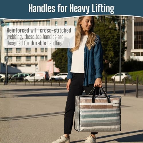 Heavy Duty Moving Bags, Storage Bags, 13 Gallon, Clear, 4 Pack