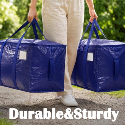 Extra Large Heavy Duty Moving Bags, 6 Pack, Dark Blue