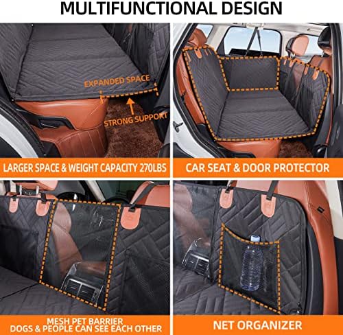 Hard Bottom Dog Car Seat Cover for Back Seat,Seat Extender for Dogs