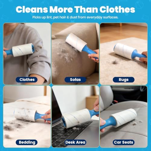 Extra Sticky Lint Roller for Pet Hair, 500 Sheets with 2 Handles