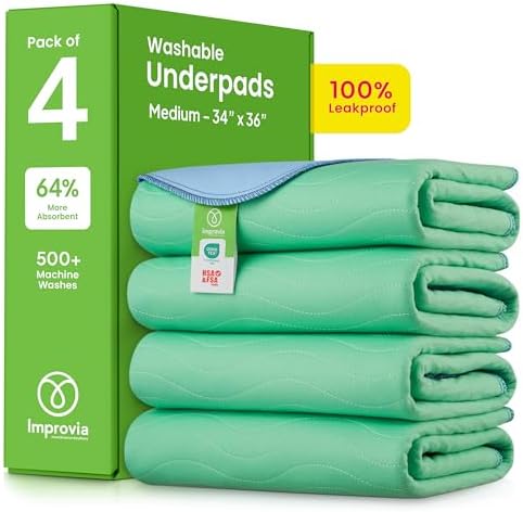 Washable Underpads, Heavy Absorbency Reusable Incontinence Pads