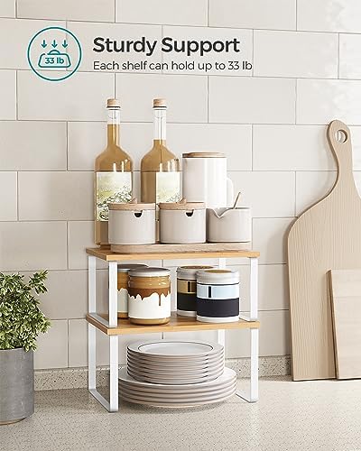 Cabinet Organizer Shelf, Set of 2 Spice Rack, Kitchen Storage