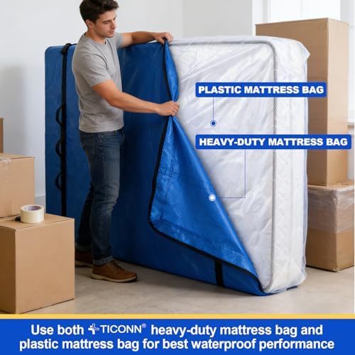 Mattress Bags for Moving, Heavy Duty Mattress Cover Storage Bag