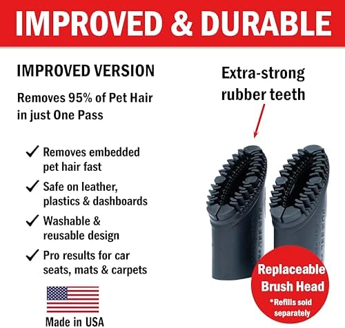 PRO 2.0 Pet Hair Vacuum Attachment, Rubber Pet Hair Remover