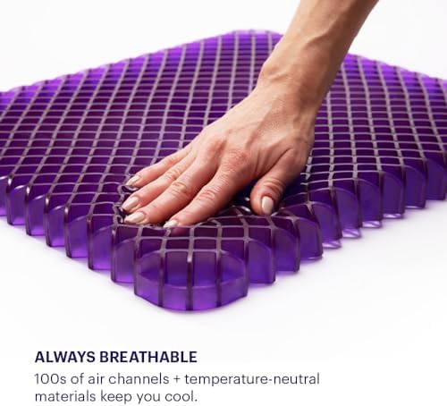 Purple Simply Seat Cushion, Lightweight 1.25" Low-Profile Gel Seat Cushion