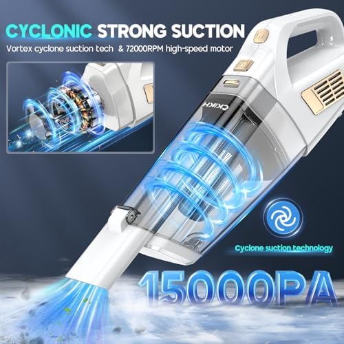 Handheld Vacuum Cordless 15000PA, Hand Held Car Vacuum Cleaner