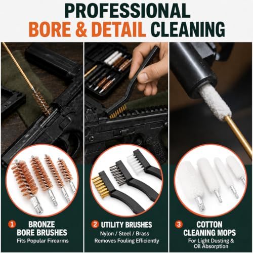 Gun Cleaning Kit for Pistols Rifle Shotgun with Gun Oil and Cleaner