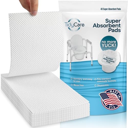 Value Pack of 40 Disposable Absorbent Bedside Commode Pads