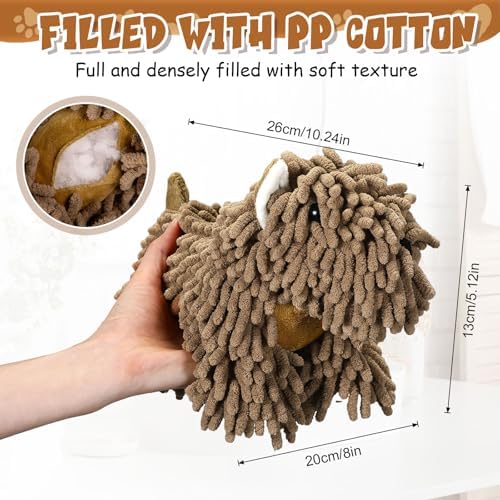 1 Pcs Chenille Dog Towel, Dark Brown, Standing Dog