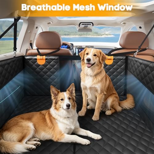 Large Dog Car Seat, Back Seat Extender for Dogs with Hard Bottom