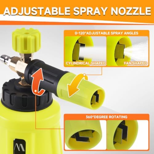 Pressure Washer Foam Cannon Kit, Car Wash Brush with Long Handle