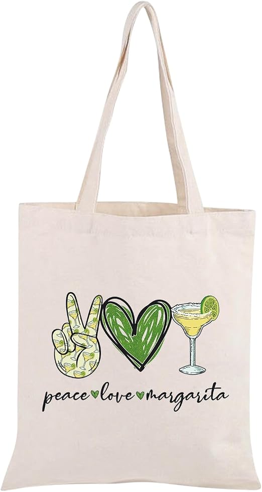 JXGZSO Bartender Gift Peace Love Margarita Cosmetic Bag With Zipper Makeup Bag Margarita Drinking Lover Gift (Peace love