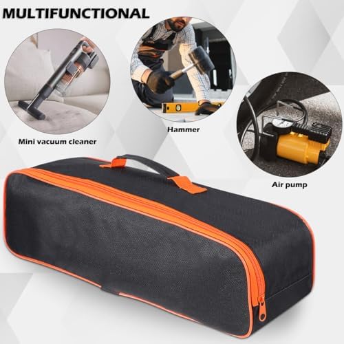 Car Tool Bag Vacuum Cleaner Storage Bag Utility Organizer for Portable Vacuum Cleaner Air Pump Hammer Hand Tools Oxford Cloth Pouch with Handle 16.53 X 5.51 X 4.33 in