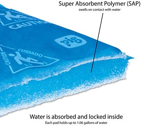 Super Water Absorbent Pad | High-Visibility | Absorb & Lock | 10 Pack | 14" W x 14" L | Blue | PM50429-BL