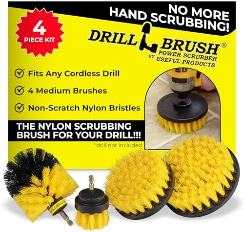 Electric Nylon Drill Brush Attachment Set for Bathroom Cleaning