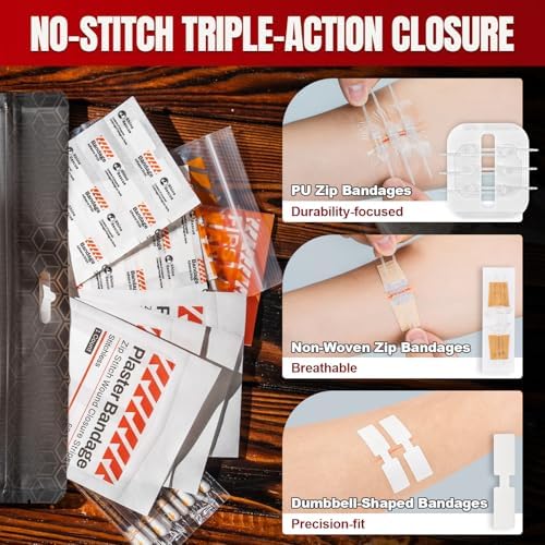 Wound Closure Kit with 3 Types Butterfly Bandages