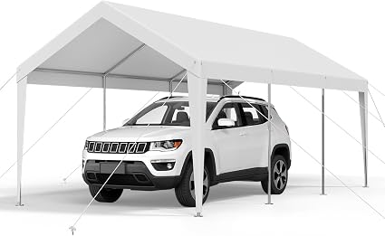 VEVOR Carport, 10 x 20 FT Outdoor Car Canopy, Potable Carport, Heavy Duty Galvanized Cars Shelter, UV-Resistant & Water-