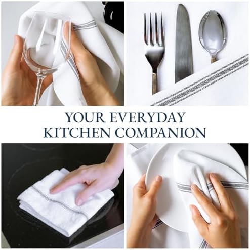 Dish Towels for Drying Dishes 100% Cotton Absorbent 12 Pack