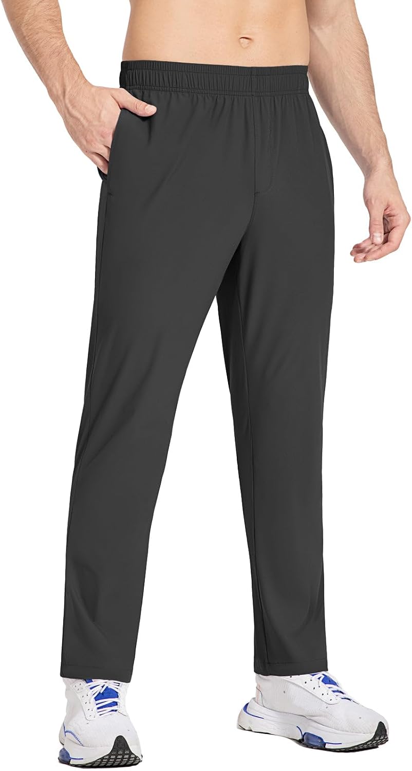 Men's Lightweight Running Workout Pants Quick Dry with 3 Pockets