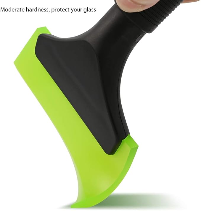 FOSHIO Small Squeegee with 5 Inch Green Rubber Blade Mini Wiper Window Tinting Tools for Mirror Glass Window Cleaner with Non-Slip Handle