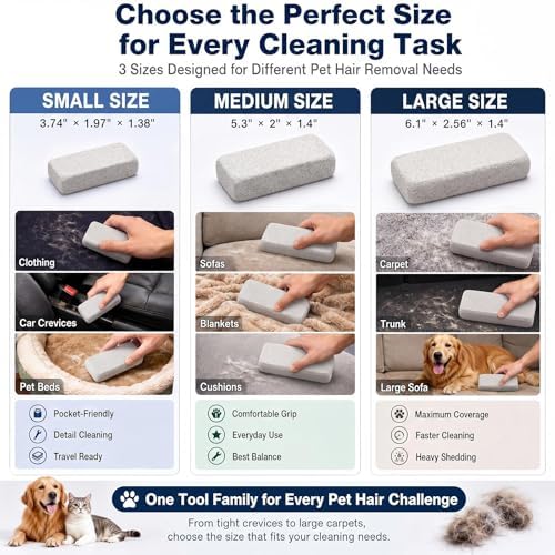 6 Pcs Pet Hair Remover Rock Pumice Stone, 6.1 x 2.56 x 1.4 Inch, Gray