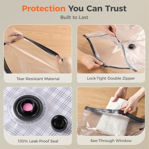 18-Pack Travel Vacuum Bags with Rechargeable Cordless Pump