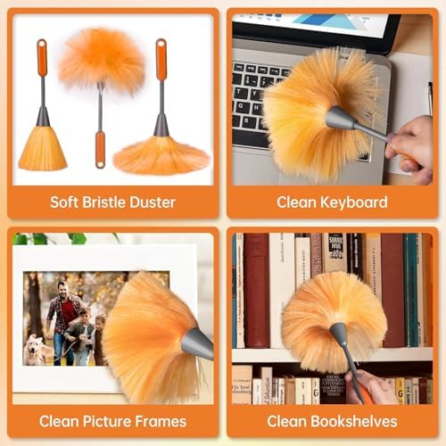 Ceiling Fan Cleaner Duster Kit with 60" Extension Pole, 14 PCS