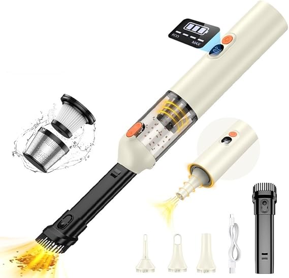 Ebooine Car Vacuum Portable, Handheld Vacuum Cleaner Cordless 14000Pa 4-in-1 Small Vacuum, Blow & Suction 2 in 1, Up to 