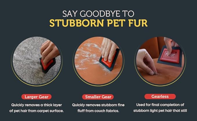 7 Steps - Mini Pet Hair Lint Fur Remover Detailer - Dog Cat Hair Remover - Auto Detailing Car Carpet Couch Furniture