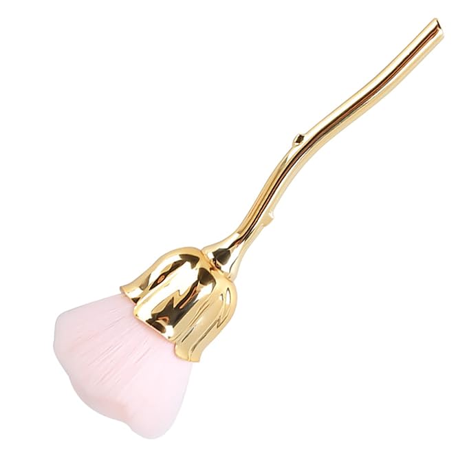 1Pc Nail Dust Brush for Acrylic Nails Acrylic Nail Brush Cleaner Nail Brushes for Cleaning Dust Large Powder Brush Makeup Blush Brush Manicure Remover Brush Nail Art Tools (Gold-2)