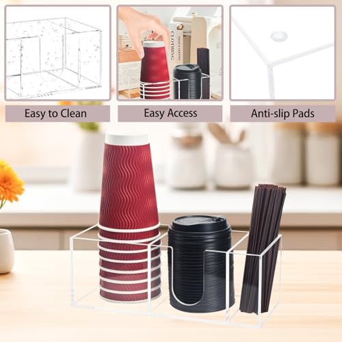 Coffee Cup Holder for Countertop, Acrylic Coffee Station Organizer