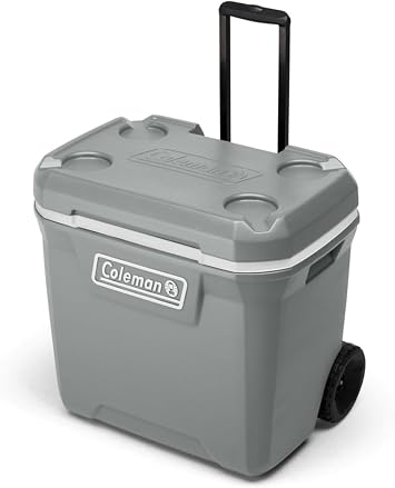 Coleman Classic Series Insulated Portable Rolling Cooler with Wheels, Leak-Resistant Outdoor Hard Cooler Keeps Ice up to