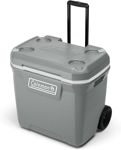 Coleman Classic Series Insulated Portable Rolling Cooler with Wheels, Leak-Resistant Outdoor Hard Cooler Keeps Ice up to