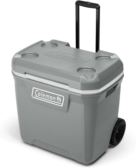 Coleman Classic Series Insulated Portable Rolling Cooler with Wheels, Leak-Resistant Outdoor Hard Cooler Keeps Ice up to