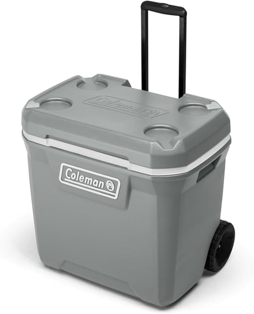 Coleman Classic Series Insulated Portable Rolling Cooler with Wheels, Leak-Resistant Outdoor Hard Cooler Keeps Ice up to